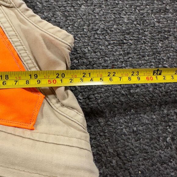 Columbia Sportswear Hunting Vest Men’s Medium Tan Orange Canvas Utility Pockets - Picture 5 of 6